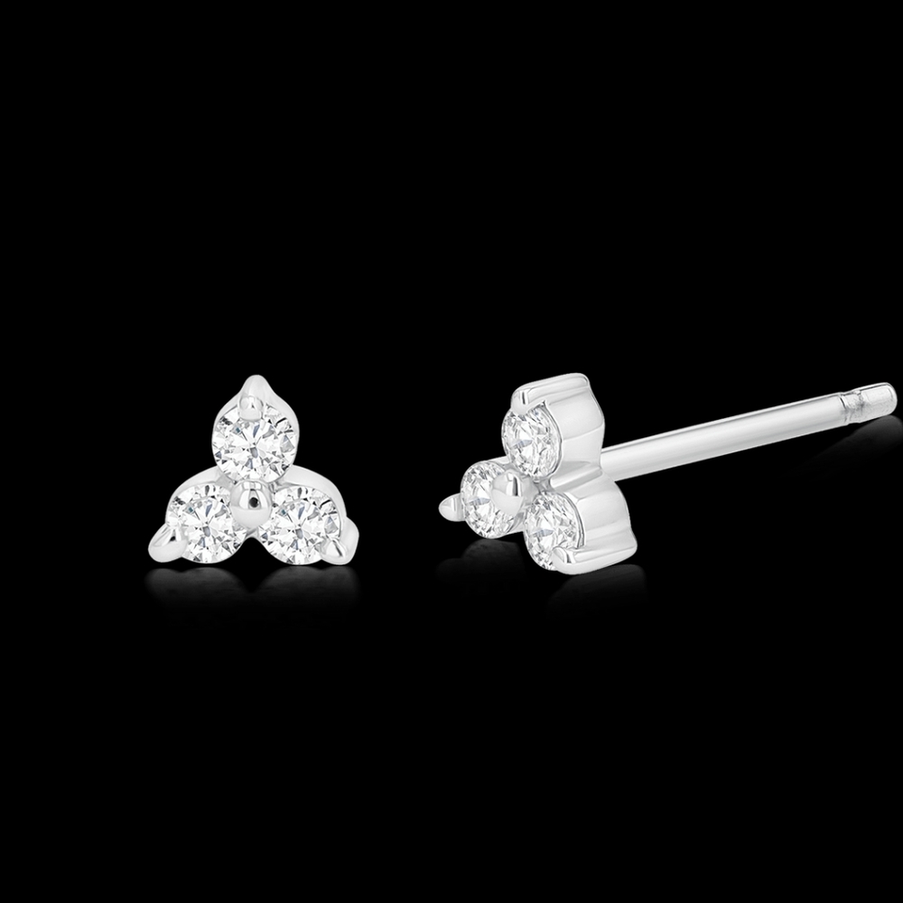 10K Gold Trio Diamond Earrings